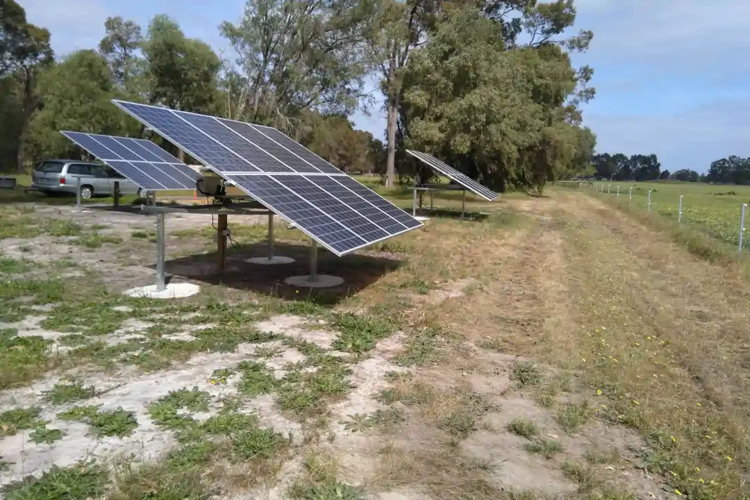 Another 3 tracker array installed near Busselton WA. This system will underpin an off-grid system for the client.